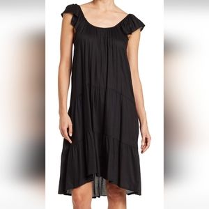 Boho Me Black Tiered Off-the-Shoulder Dress